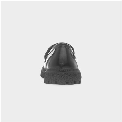 Girls Black Chunky Loafer Shoe