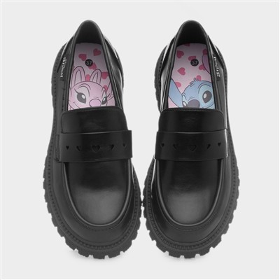 Girls Black Chunky Loafer Shoe