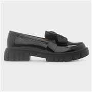 Lilley Junior Lola Girls Black Patent Bow Loafer (Click For Details)