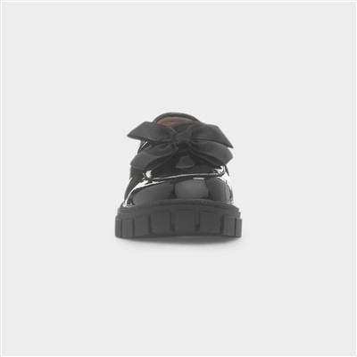 Lola Girls Black Patent Bow Loafer
