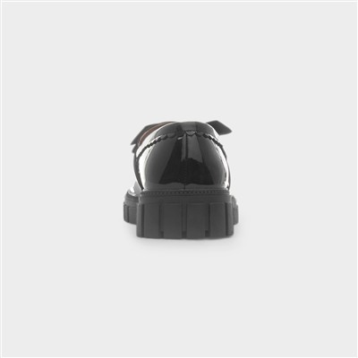 Lola Girls Black Patent Bow Loafer