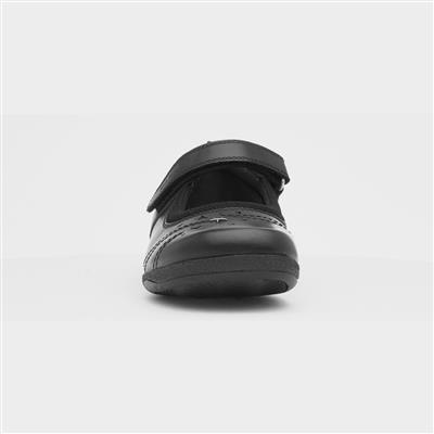 Amber Girls Black Leather Shoe