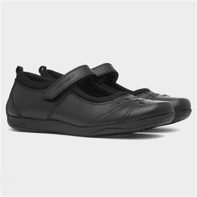 Amber Girls Black Leather Shoe
