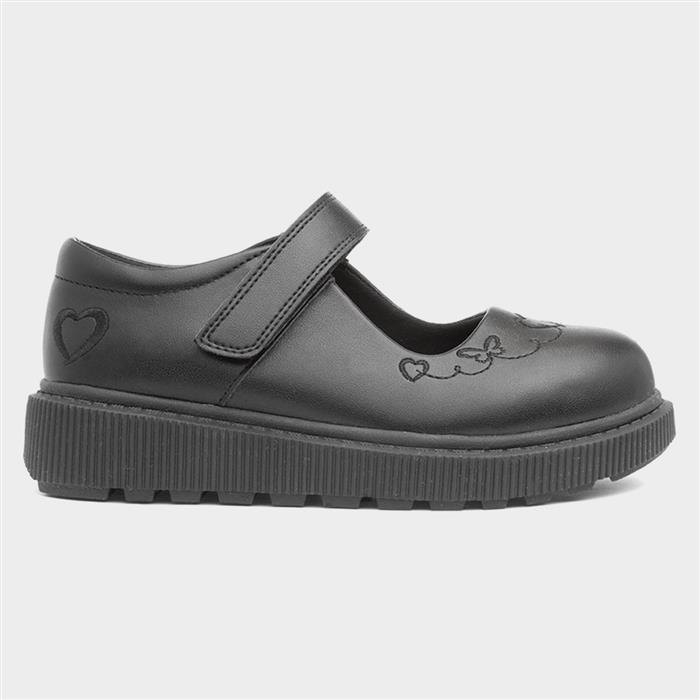 Iris Girls Black School Shoe