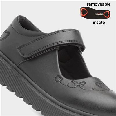 Iris Girls Black School Shoe