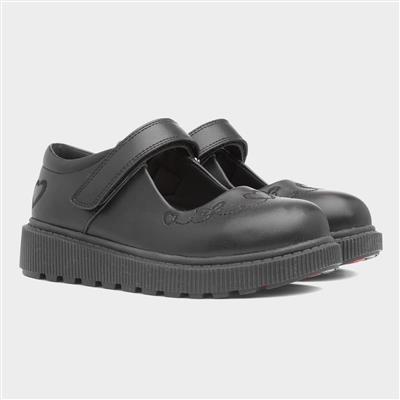 Iris Girls Black School Shoe