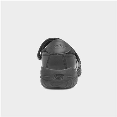 Velocity Pouty Girls Black Leather Shoe