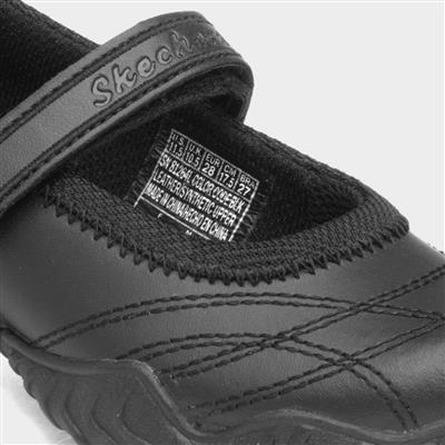 Velocity Pouty Girls Black Leather Shoe
