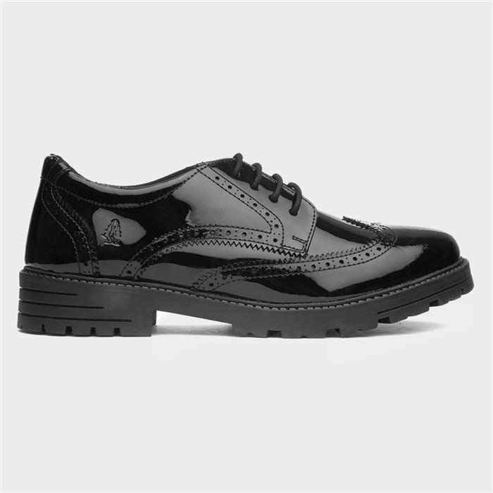 Hush Puppies Girls Black Maxine Snr Patent School Shoe Size 4