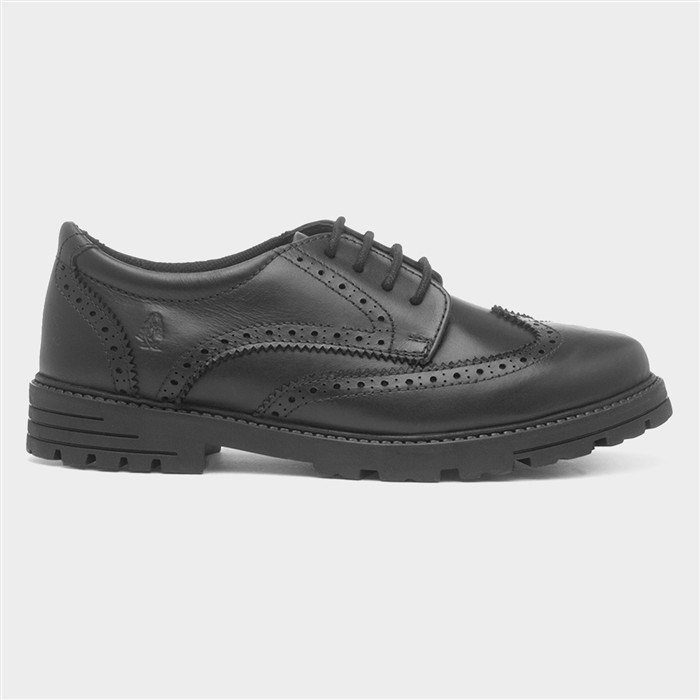 Hush Puppies Girls Black Maxine Leather Brogue Size 3
