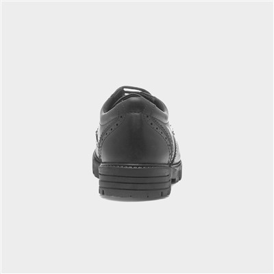 Maxine Girls Black Leather Brogue