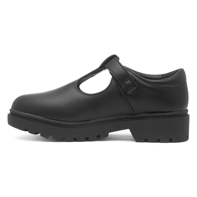 Carly Girls Black School Shoe
