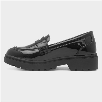Piper Girls Black Patent Loafer
