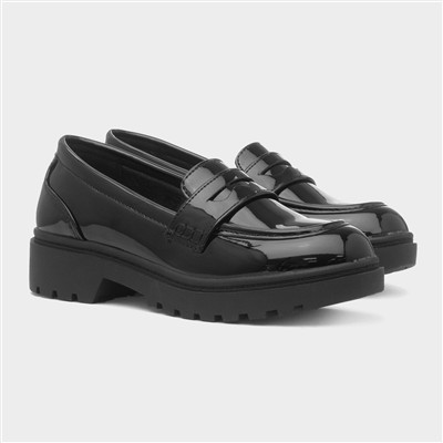 Piper Girls Black Patent Loafer