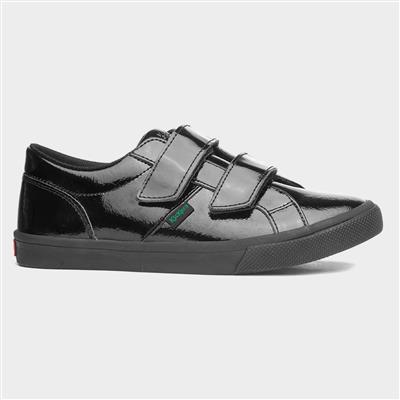 Kody Girls Black Leather School Shoe
