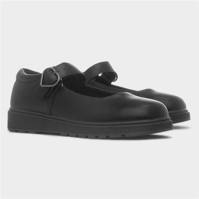 Layla Girls Black School Shoe