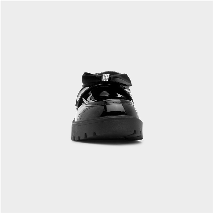 Zena Girls Black Patent Chunky Loafer
