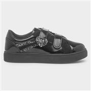 Little Diva Carina Girls Black Easy Fasten Shoe (Click For Details)