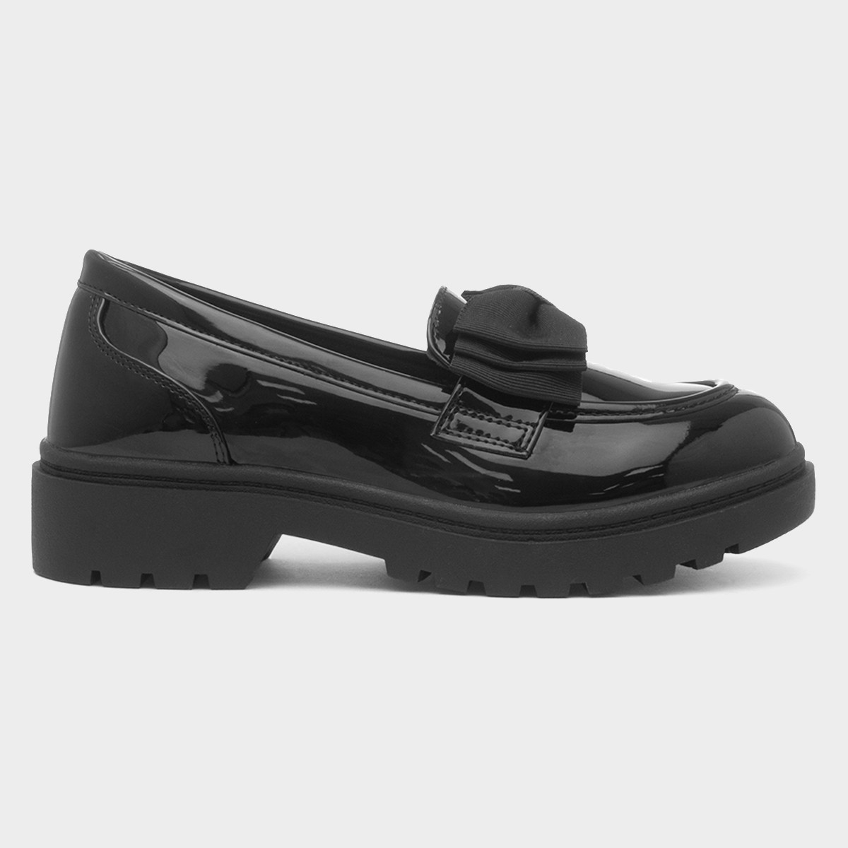 Astrid Girls Black Patent Bow Loafer