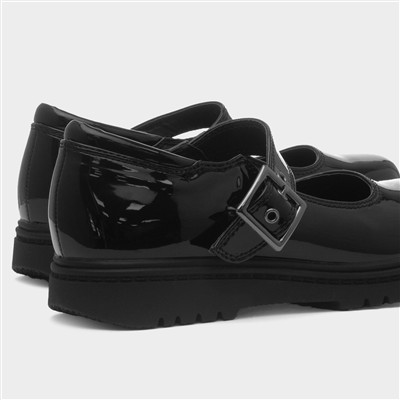 Effie Girls Black Patent Shoe