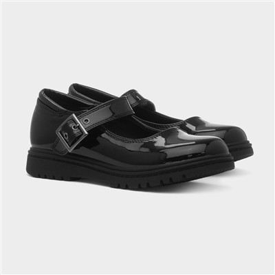 Effie Girls Black Patent Shoe