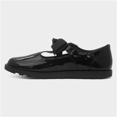 Idalia Girls Black Patent T-Bar Shoe