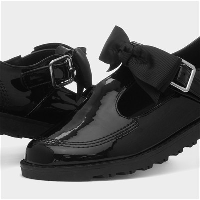 Idalia Girls Black Patent T-Bar Shoe