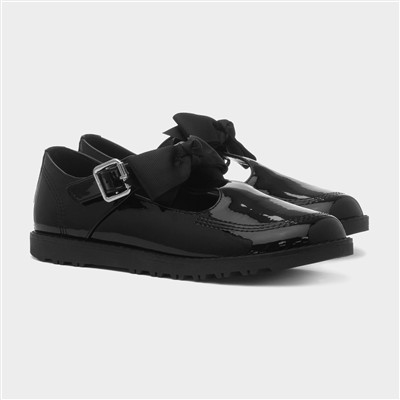 Idalia Girls Black Patent T-Bar Shoe