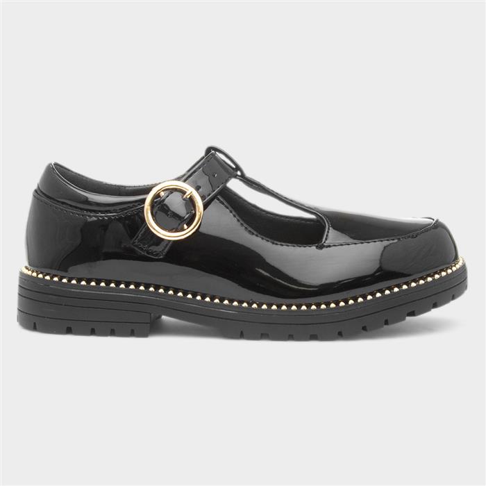 Maisee Girls Black School Shoe