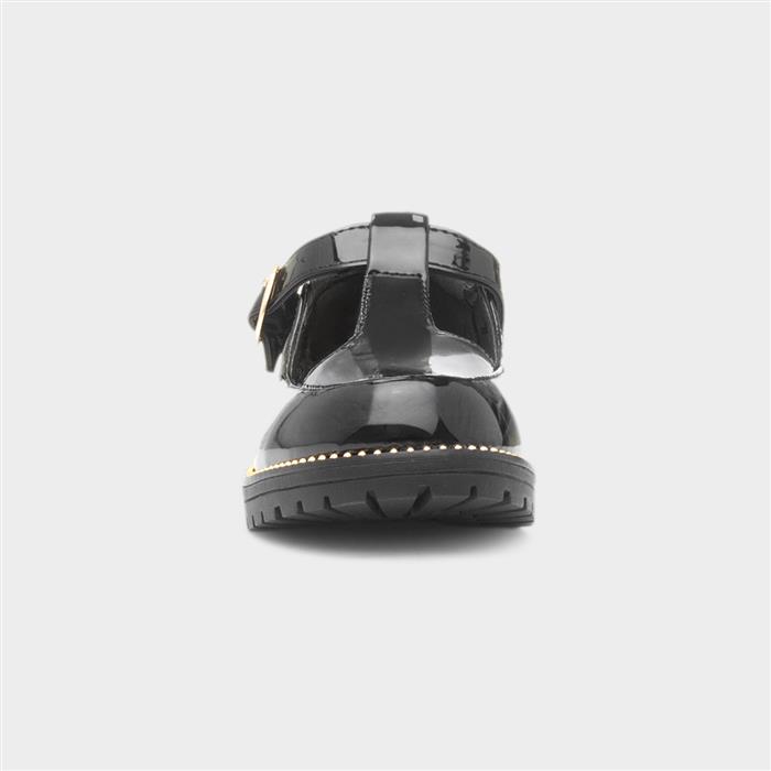 Maisee Girls Black School Shoe