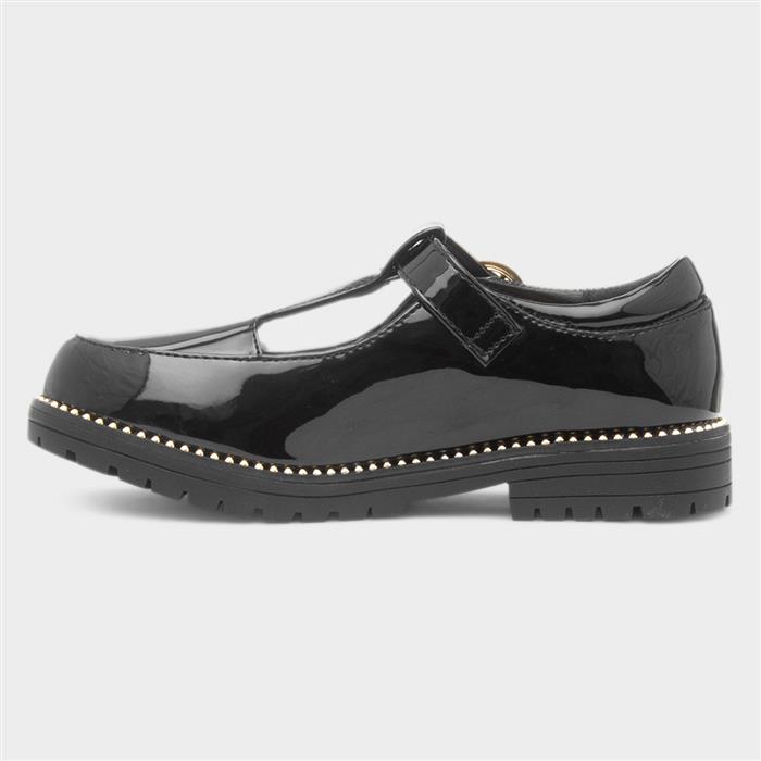 Maisee Girls Black School Shoe