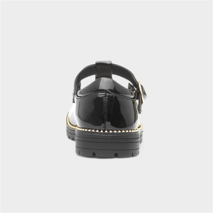 Maisee Girls Black School Shoe