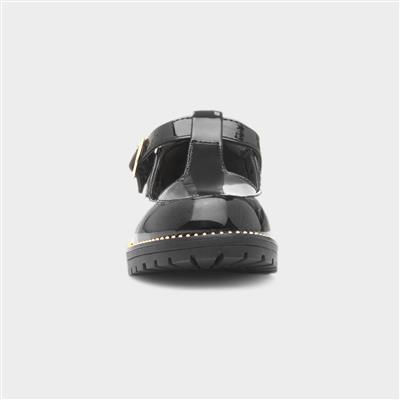 Maisee Girls Black School Shoe