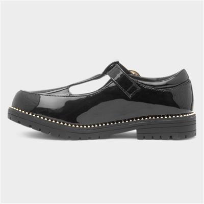 Maisee Girls Black School Shoe