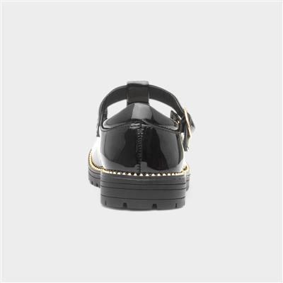 Maisee Girls Black School Shoe
