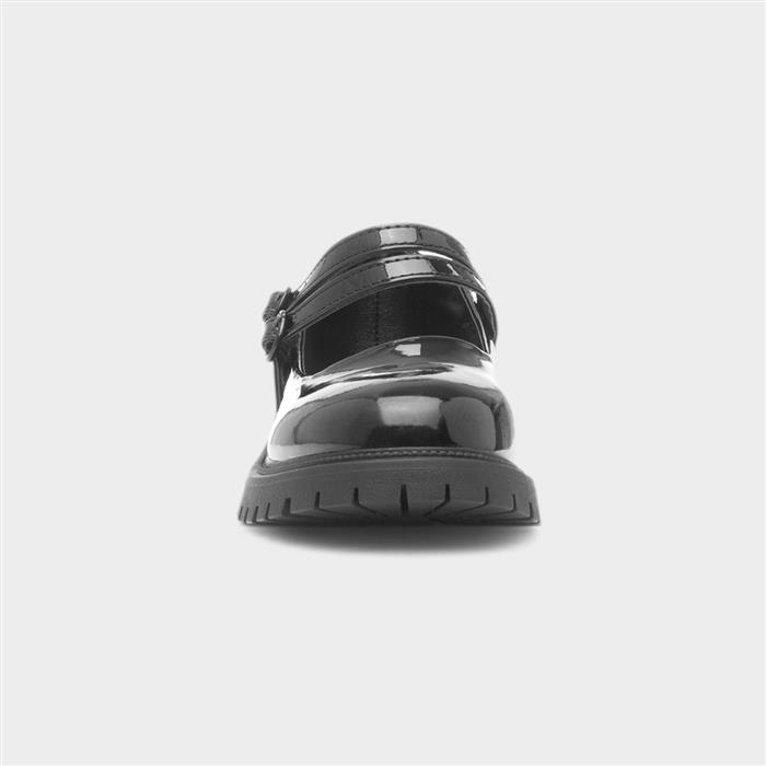 Mae Girls Black Patent School Shoe