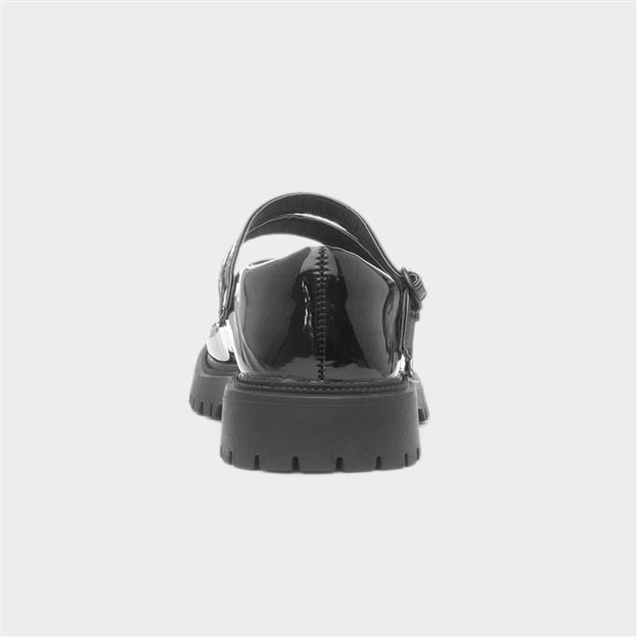 Mae Girls Black Patent School Shoe