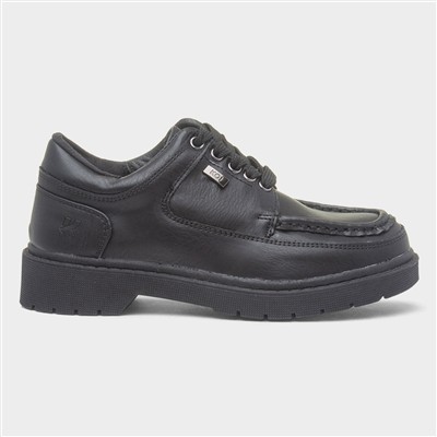 Playful Trek Kids Black School Shoe