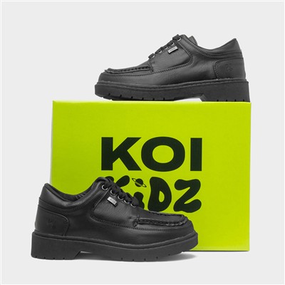 Playful Trek Kids Black Lace Up Shoe