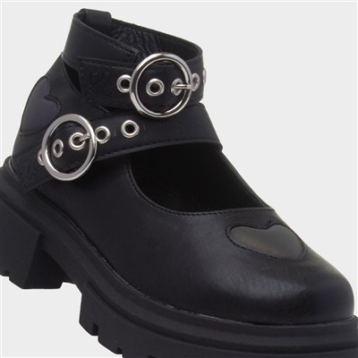 Lovebug Meadow Girls Black Shoe