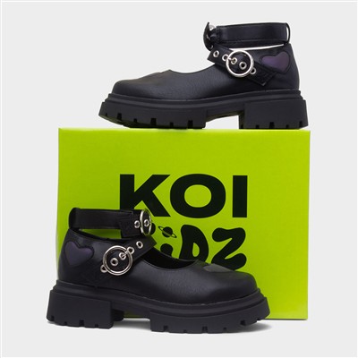 Lovebug Meadow Girls Black Shoe