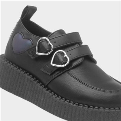 Dream Adventures Girls Black School Shoe