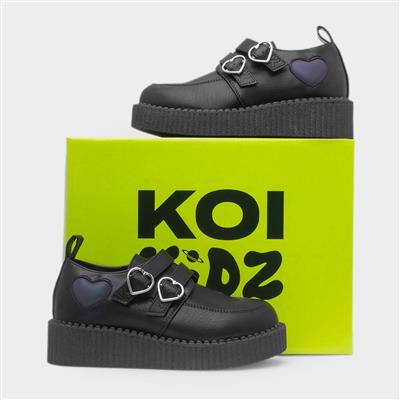 Dream Adventures Girls Black School Shoe