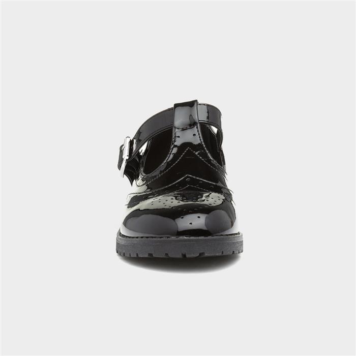 Junior Cam Girls Patent Brogue T-Bar