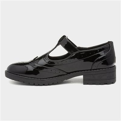 Junior Cam Girls Patent Brogue T-Bar
