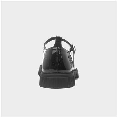 Bonnie Girls Black Patent T-Bar Shoe