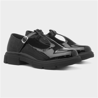 Bonnie Girls Black Patent T-Bar Shoe