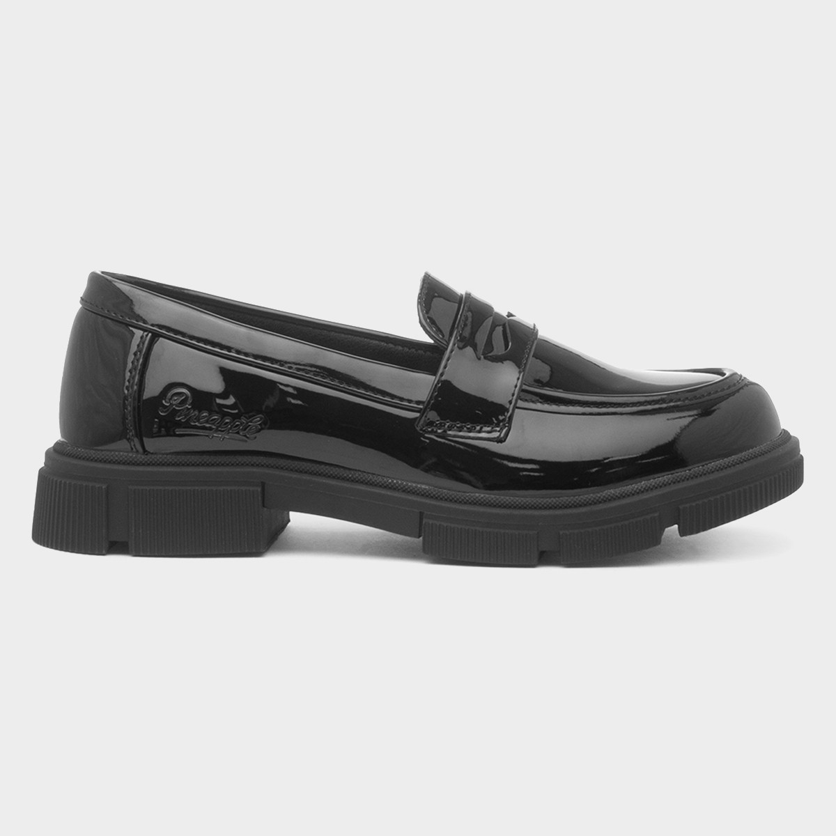 Ayden Girls Black Patent Loafer