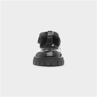 Sunshine Girls Black Patent T-Bar Shoe