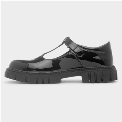 Sunshine Girls Black Patent T-Bar Shoe